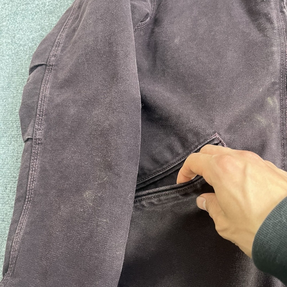 Carhartt WJ141 DWN Deep Wine‎ Duck Canvas Sherpa Hooded Work Jacket Women's M - Picture 8 of 16